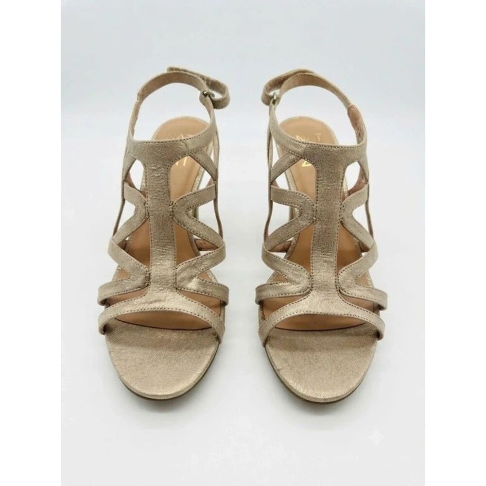 Naturalizer Strappy Open-Toe Heels in Taupe
